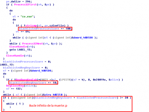 Simda anti-analysis checks