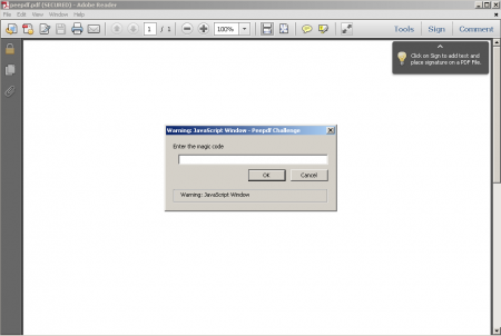 Peepdf Black Hat Arsenal Challenge Popup